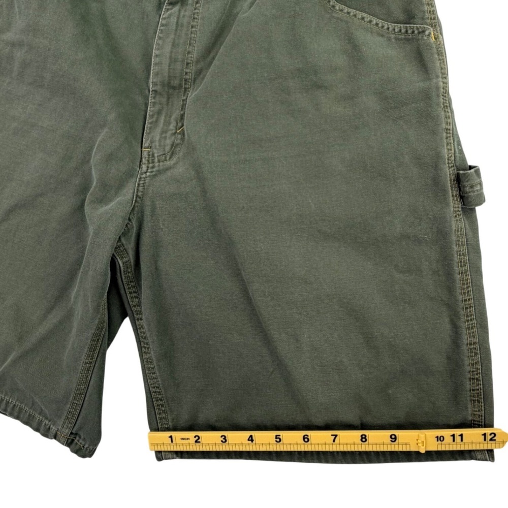 Vintage GAP Carpenter Shorts Men 36 Olive Green Cotton Canvas Utility Work Y2K - Picture 12 of 15